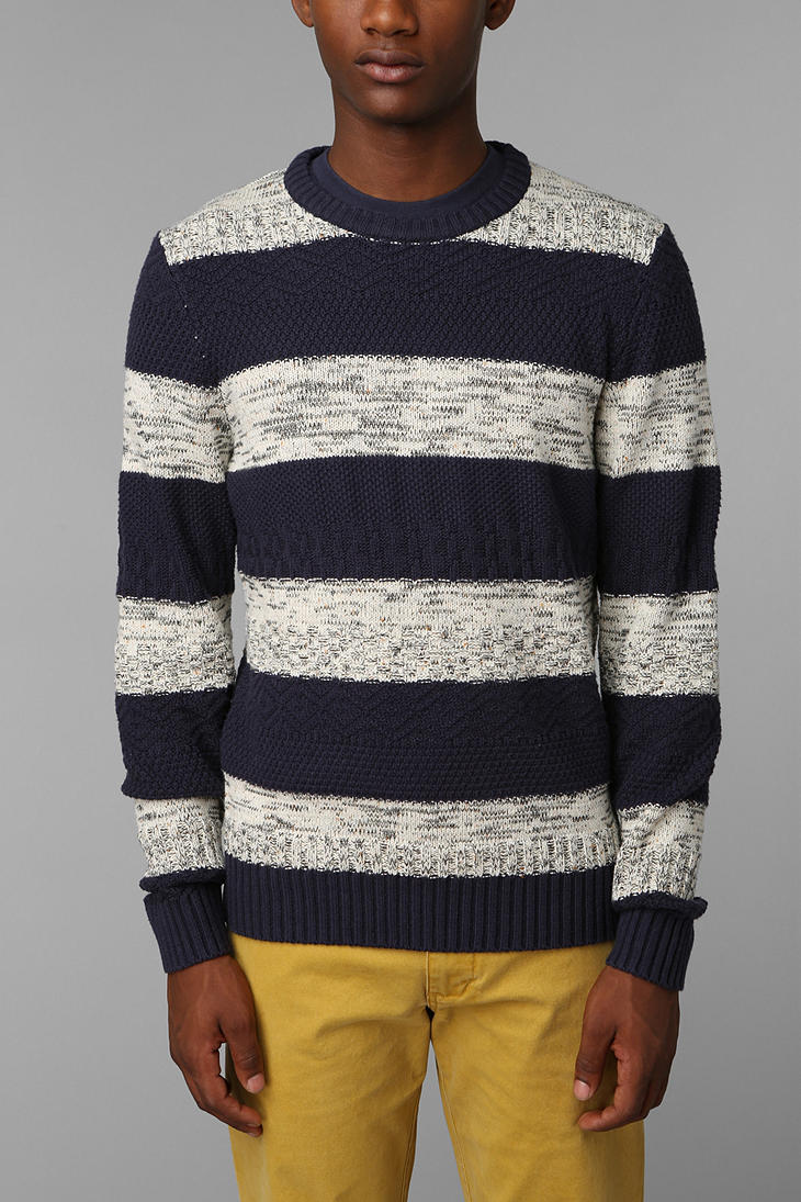 Urban outfitters Cpo Textured Stripe Sweater in Blue for Men Lyst