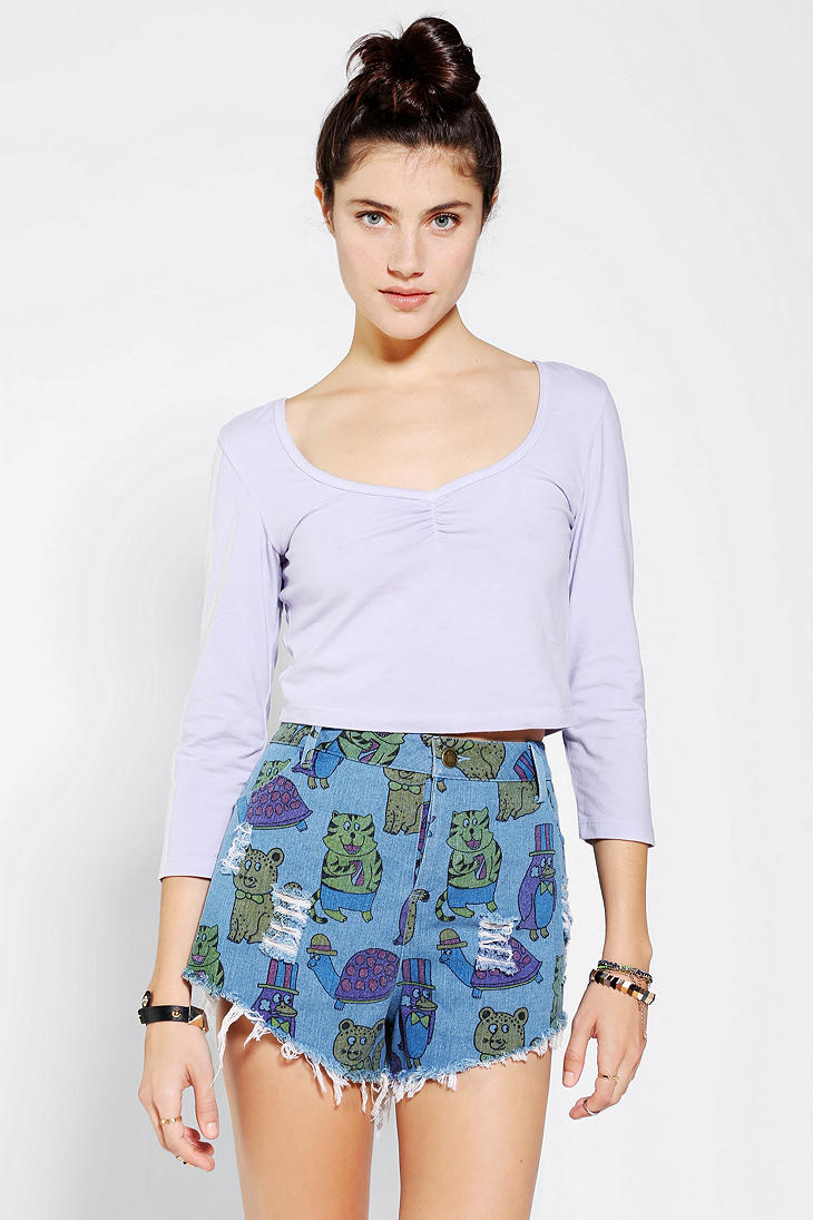 Lyst - Urban Outfitters Lazy Oaf Im Stuck Denim Short in Blue