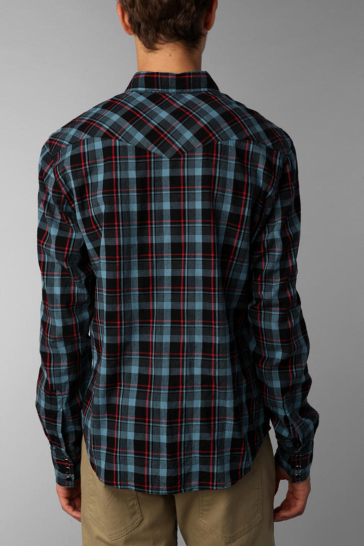 Urban Outfitters Salt Valley High Point Western Shirt in Blue for Men | Lyst