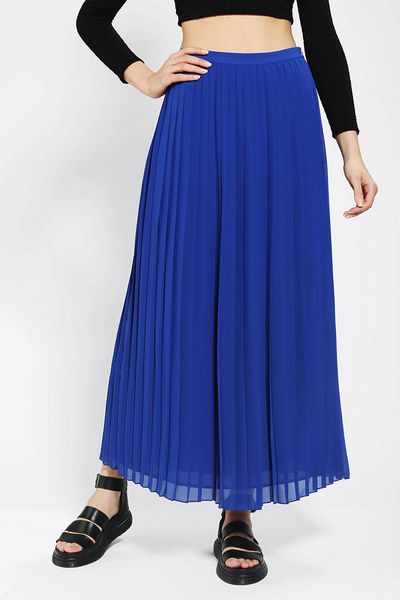 Urban Outfitters Sparkle Fade Pleated Chiffon Maxi Skirt in Blue | Lyst
