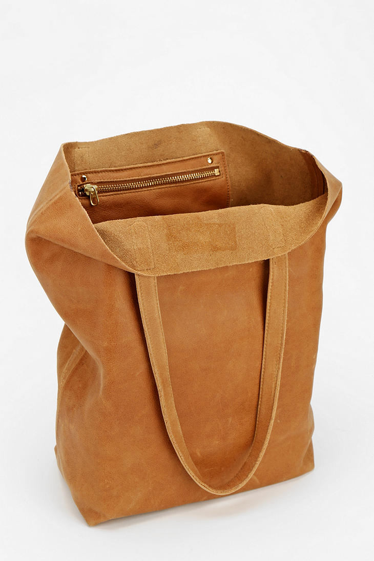 Urban Outfitters Baggu Basic Leather Tote Bag in Brown - Lyst