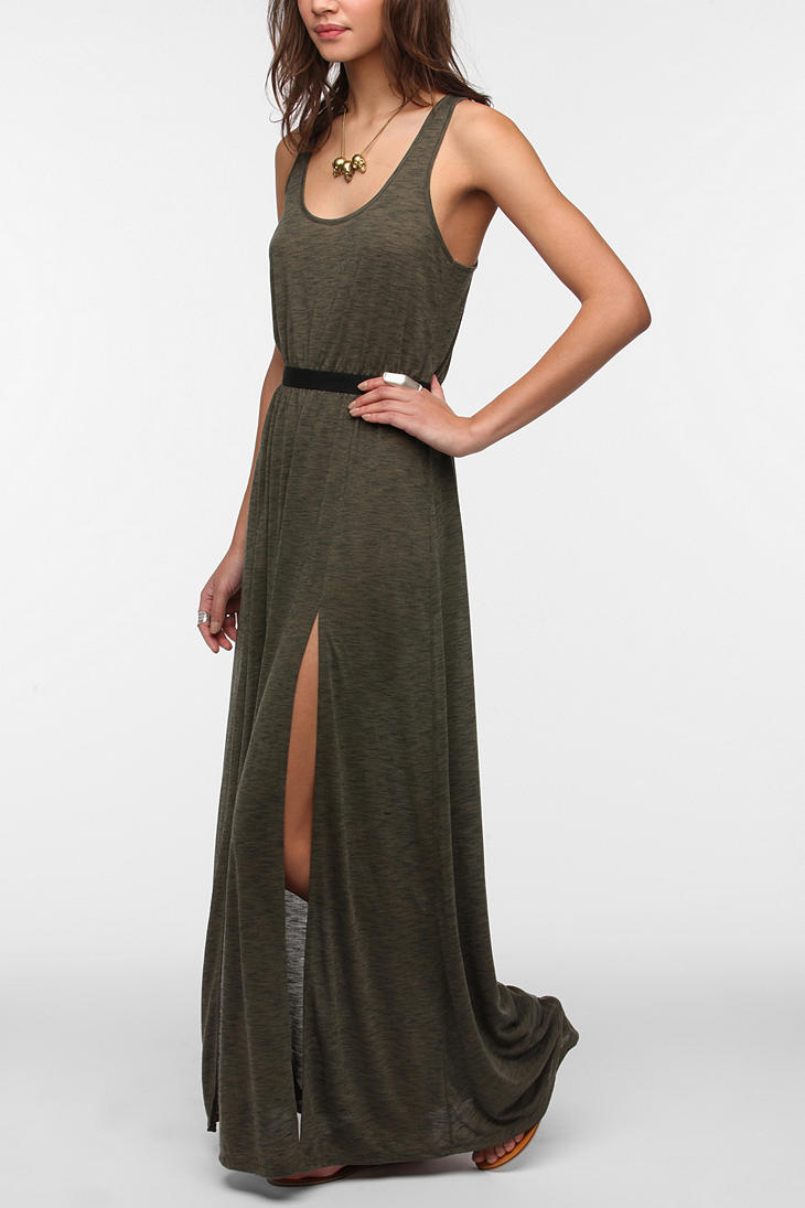 Urban outfitters Silence Noise Doubleslit Maxi Dress in Green | Lyst
