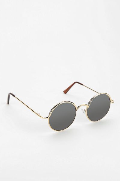 Urban Outfitters Follow The Lines Round Sunglasses in Gold for Men