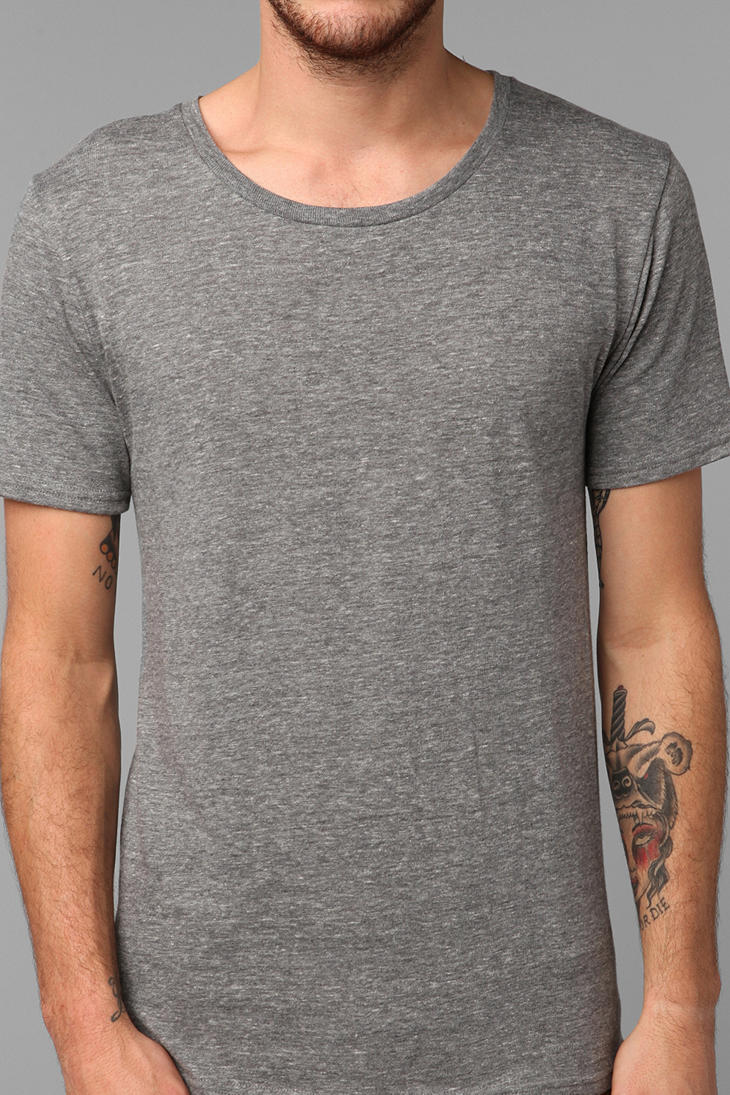 Bdg Triblend Wide-Neck Tee in Gray for Men | Lyst