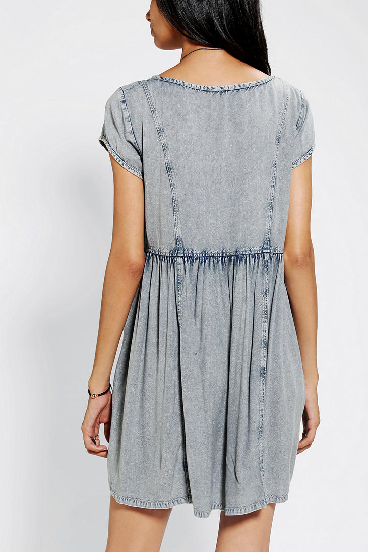 Urban Outfitters Ecote Acid Wash Babydoll Dress in Light Blue (Blue) - Lyst