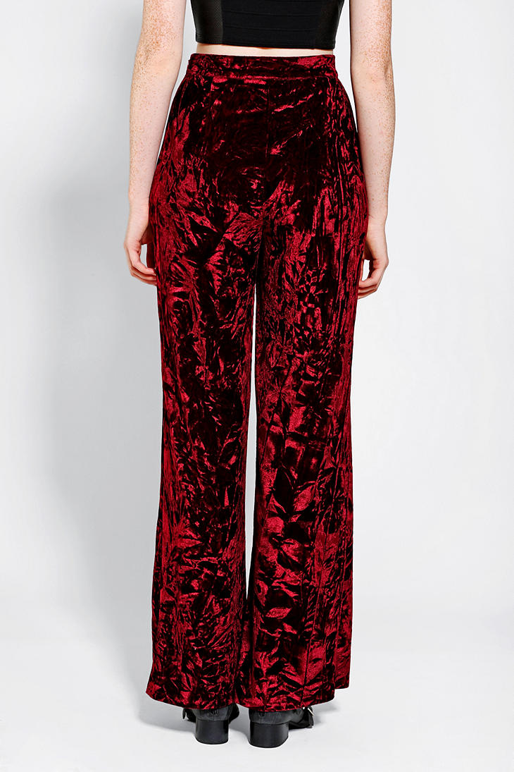 crushed velvet palazzo pants