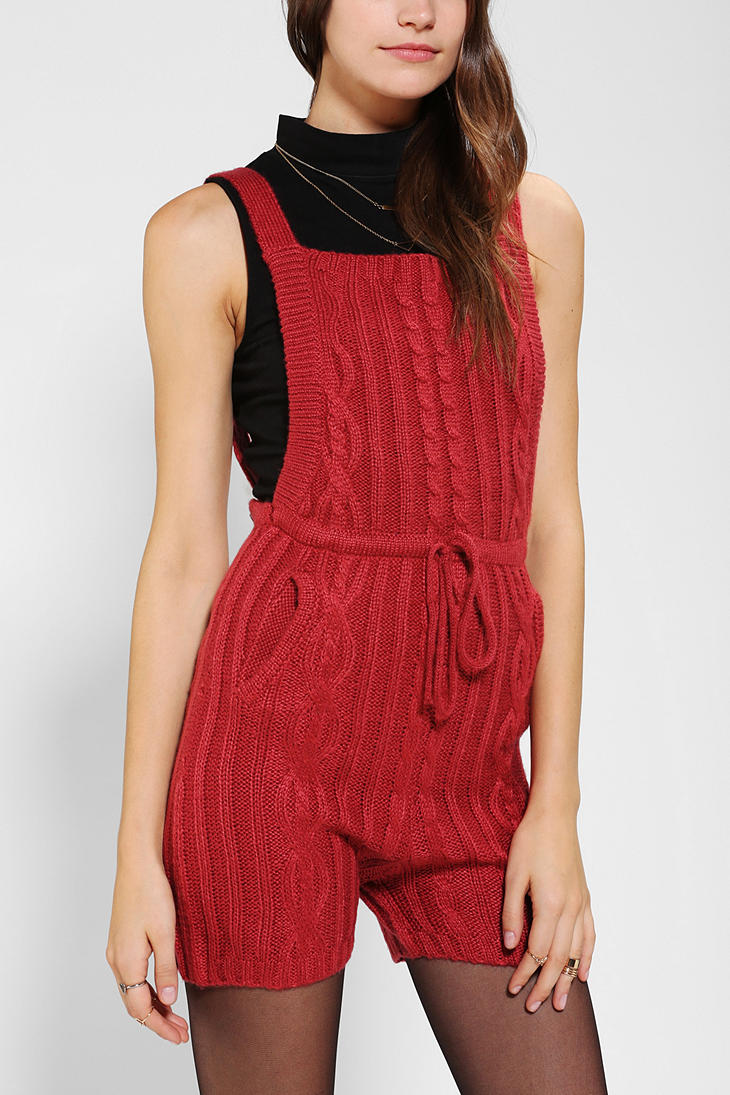 sweater with overall shorts