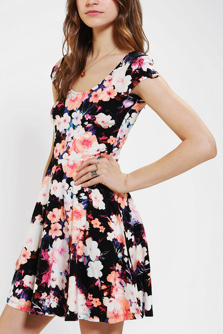 Urban Outfitters Kimchi Blue Knit Floral Skater Dress Lyst