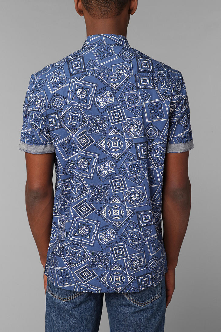 Urban Outfitters Cpo Bandana Shirt in Navy (Blue) for Men - Lyst