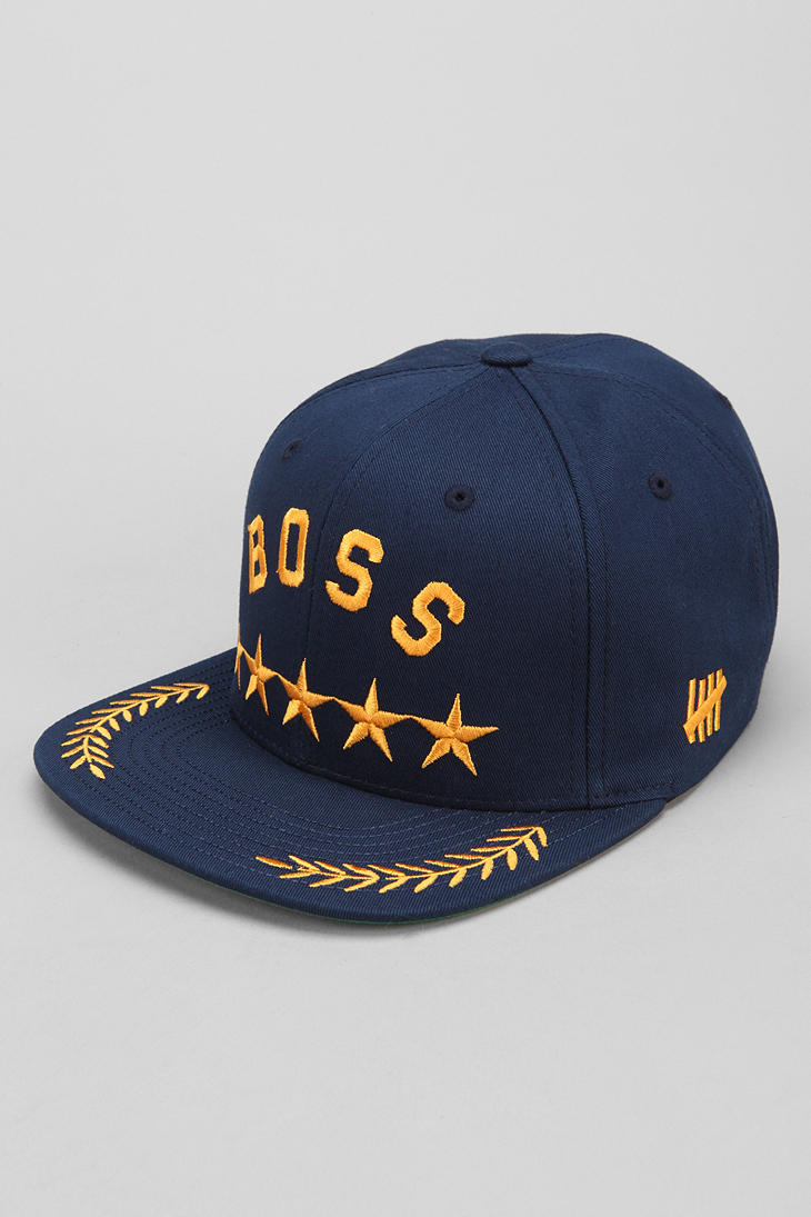 lyst undefeated snapback hat in blue for lyst undefeated snapback hat in blue for