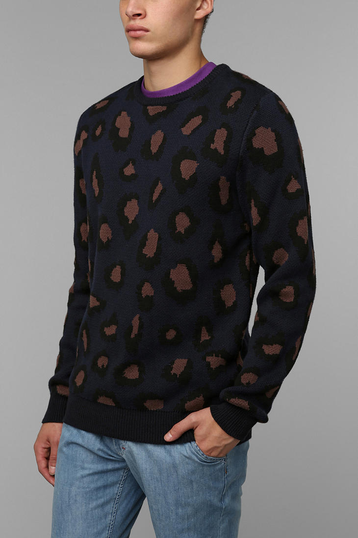Urban outfitters Zanerobe Big Cat Sweater in Blue for Men Lyst