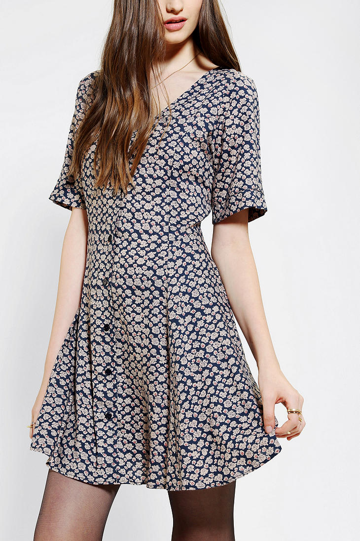 button up swing dress