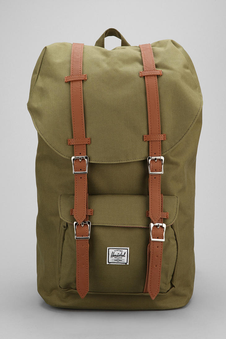 herschel army green backpack