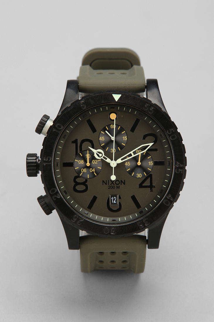 Nixon 48-20 Chrono Watch in Green for Men | Lyst