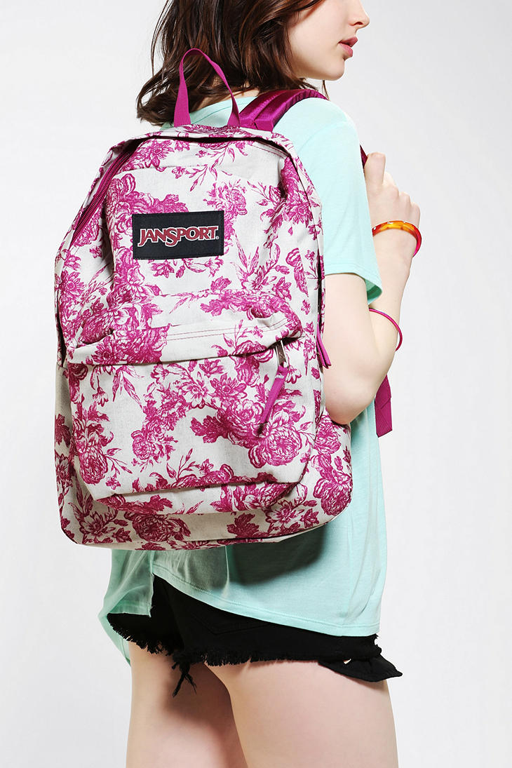 Jansport pink floral backpack hotsell