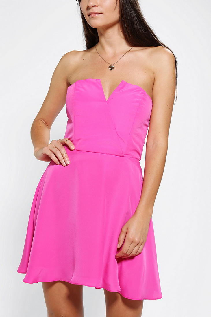 Lyst - Urban Outfitters Naven Bombshell Strapless Skater Dress in Pink