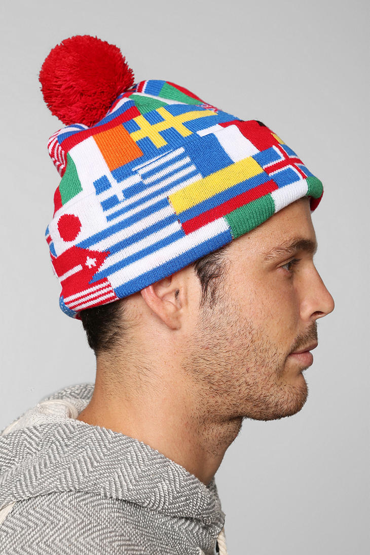 Outfitters Flags Of The World Pom Beanie Red for Men - Lyst