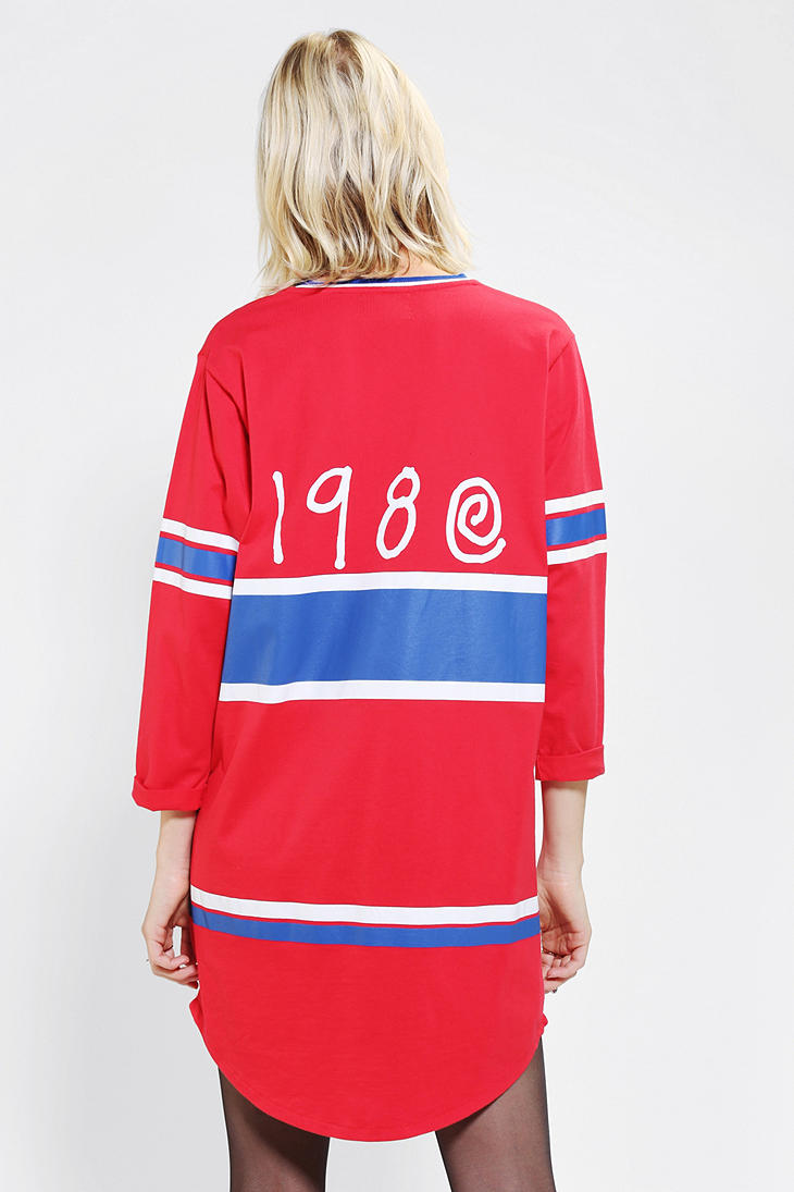Urban Outfitters Stussy Football Tee Dress In Red Lyst