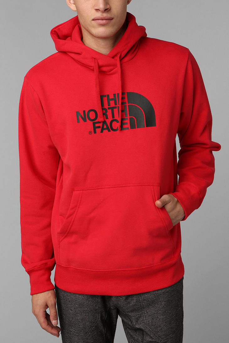 red north face jumper