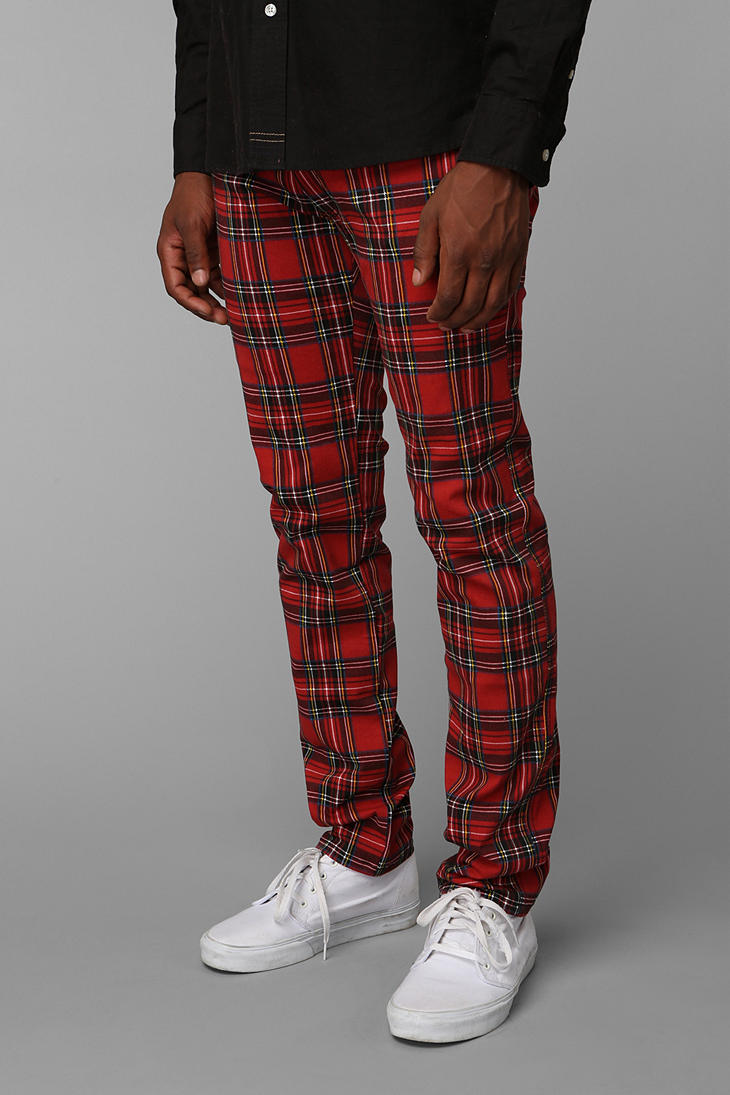 Urban Outfitters Tripp Nyc Red Tartan Top Cat Pant for Men | Lyst