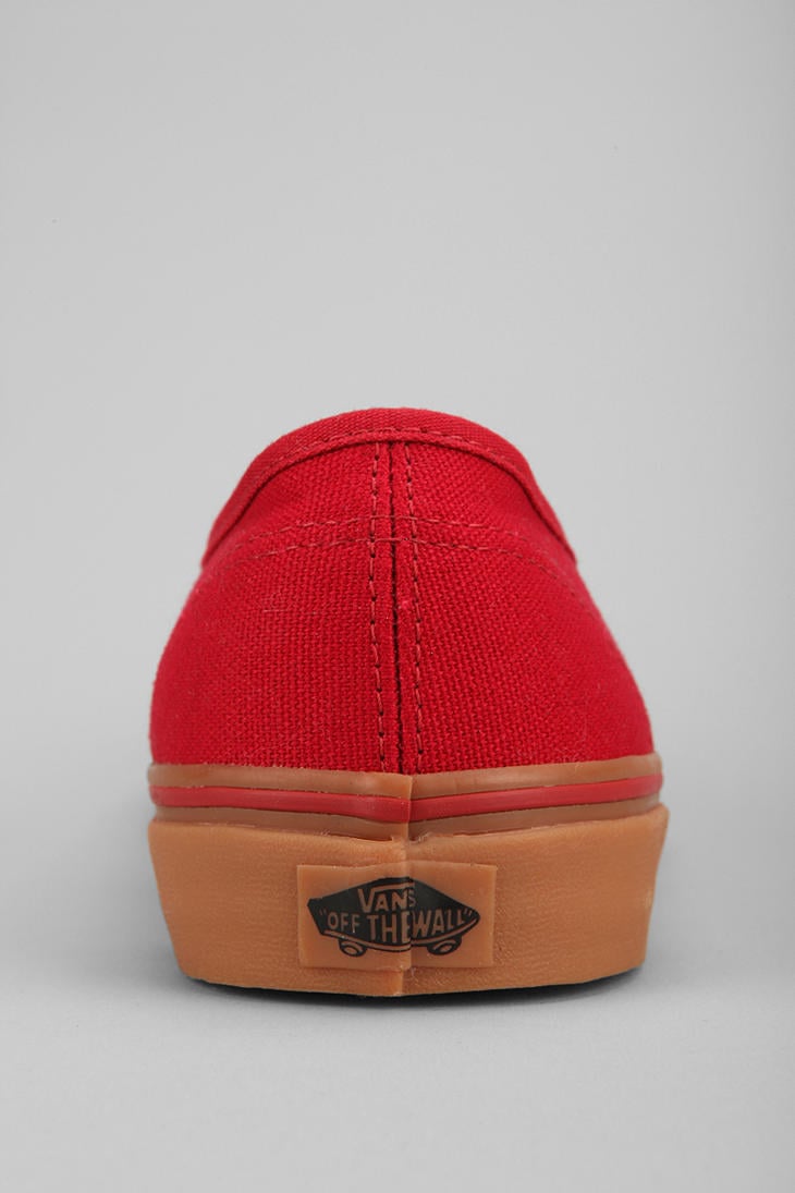 red and tan vans