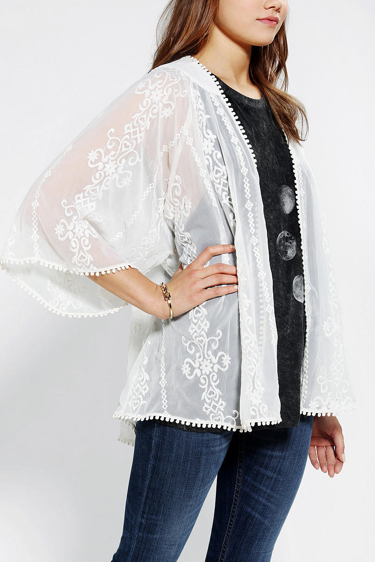 white chiffon jacket