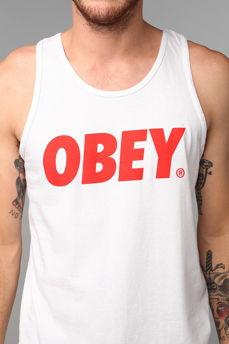 Urban Outfitters Obey Font Tank Top in White for Men - Lyst