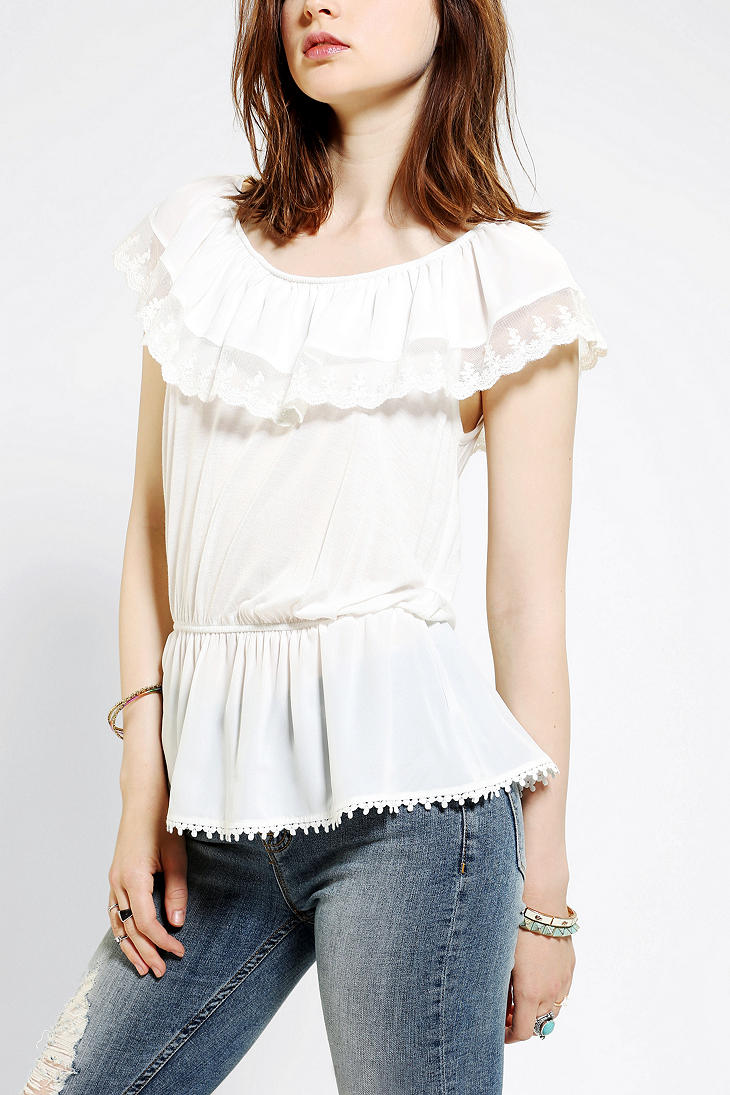 Urban Outfitters Pins And Needles Ruffled Peasant Tank Top