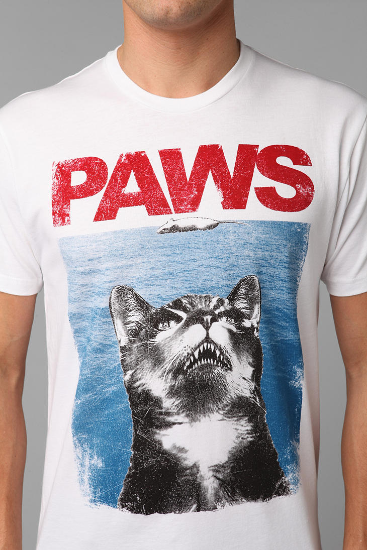 Urban Outfitters Riot Society Paws Tee in White for Men | Lyst