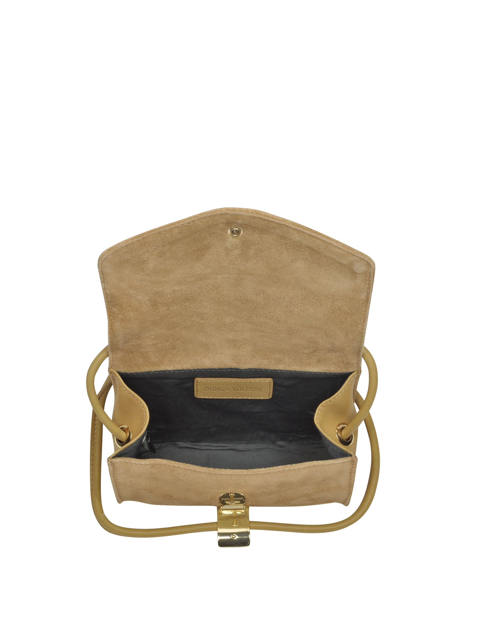 Zadig & voltaire Suede and Calf Leather Box Bag in Natural Lyst