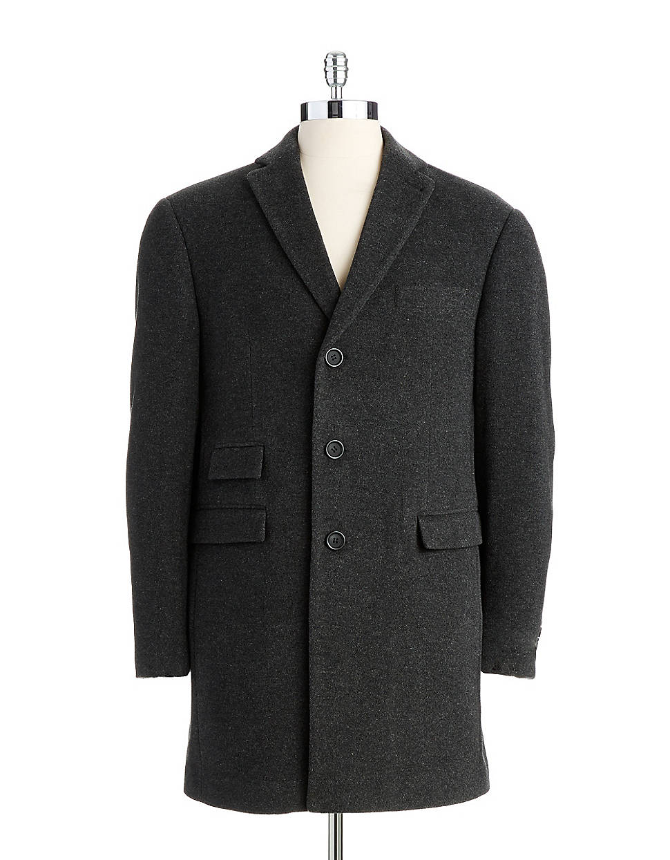 Dkny Single-Breasted Wool Coat in Gray for Men (grey) | Lyst