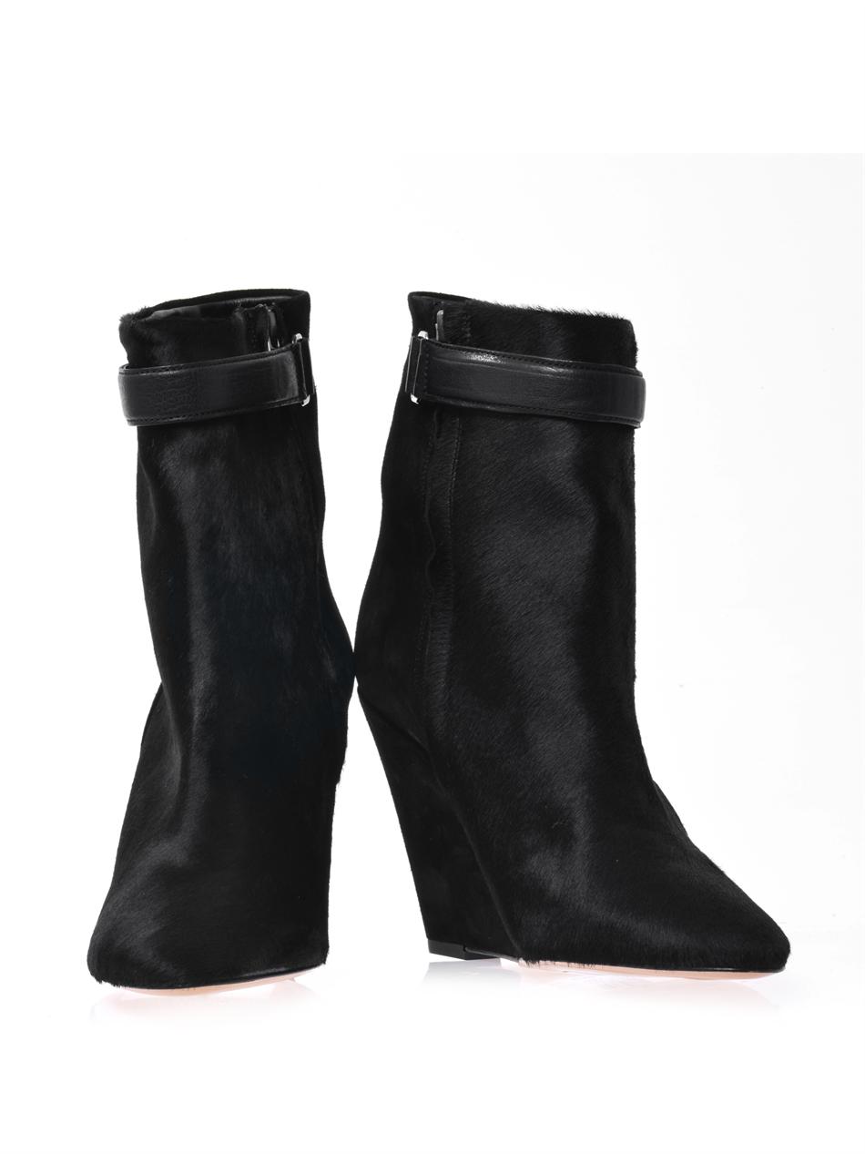 Lyst - Isabel Marant Sade Bi-Colour Wedge Boots in Black