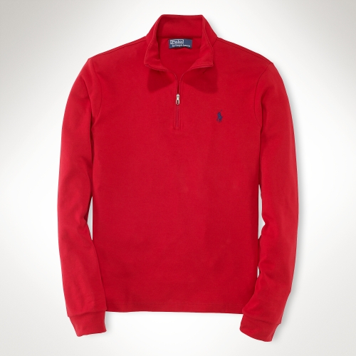 red polo pullover