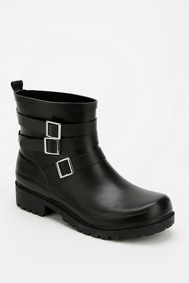 Lyst - Urban Outfitters Juju Footwear Biker Short Rain Boot in Black