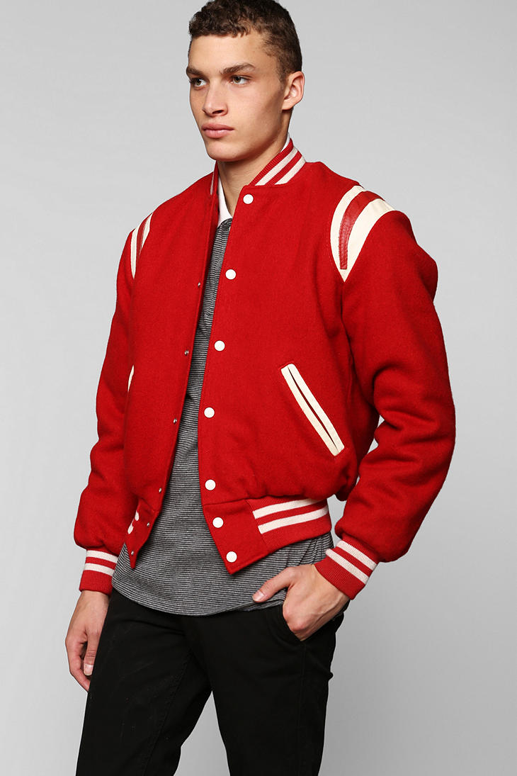 Red Vintage Varsity Jacket | vlr.eng.br