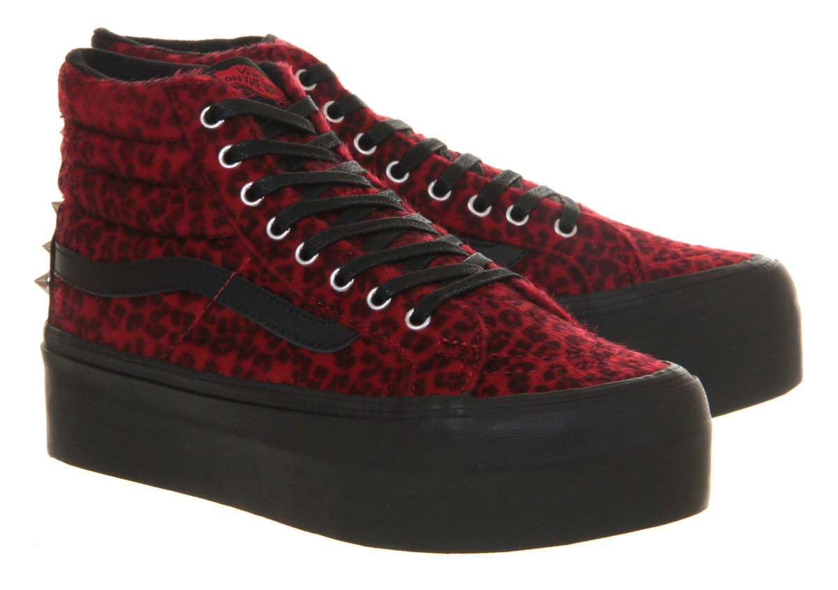 high top all red vans