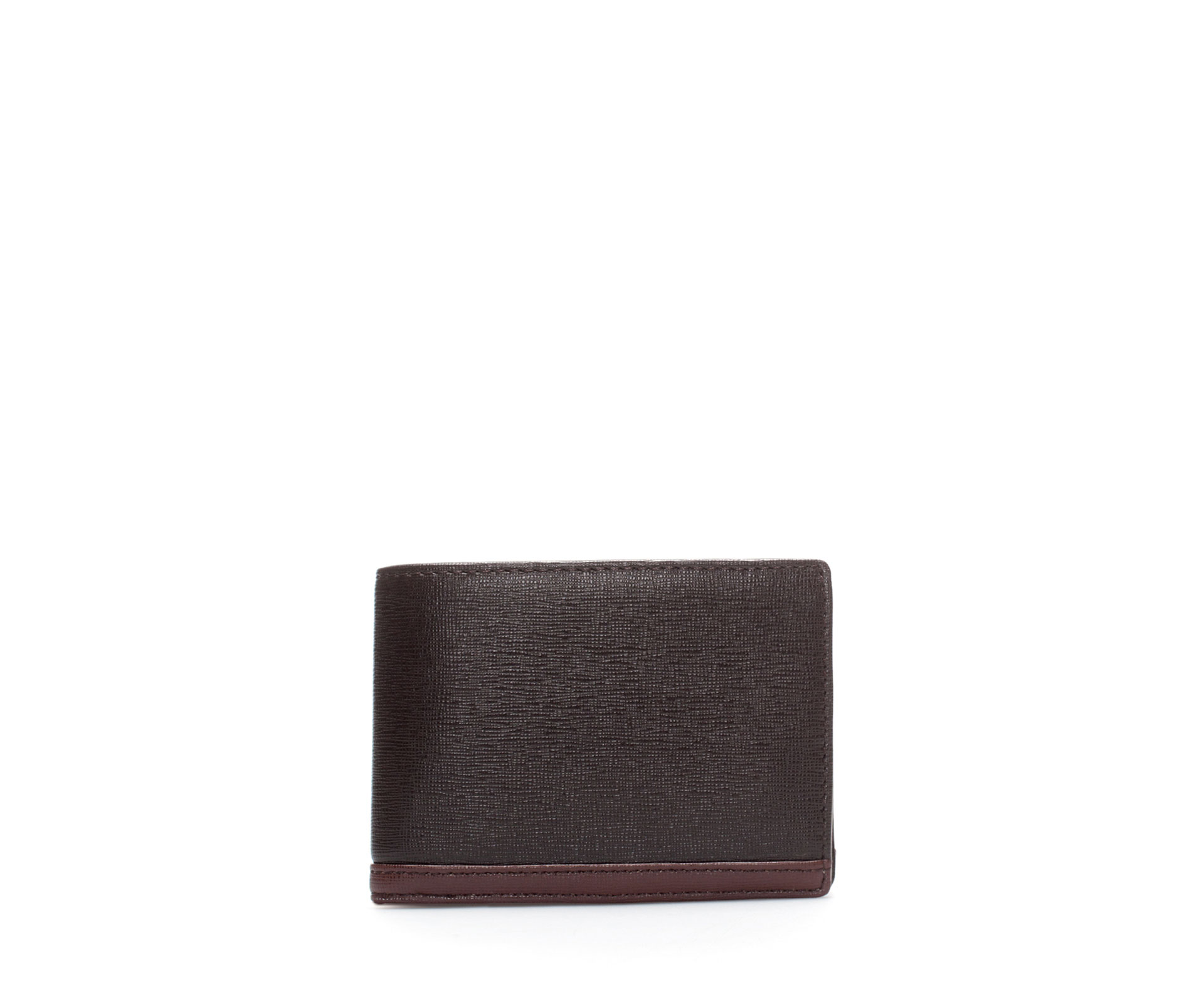 Zara Saffiano Wallet in Brown for Men | Lyst