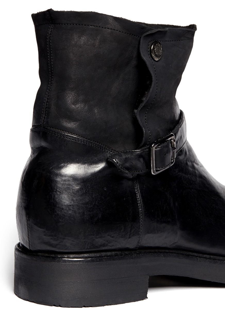 men's wool lined leather boots