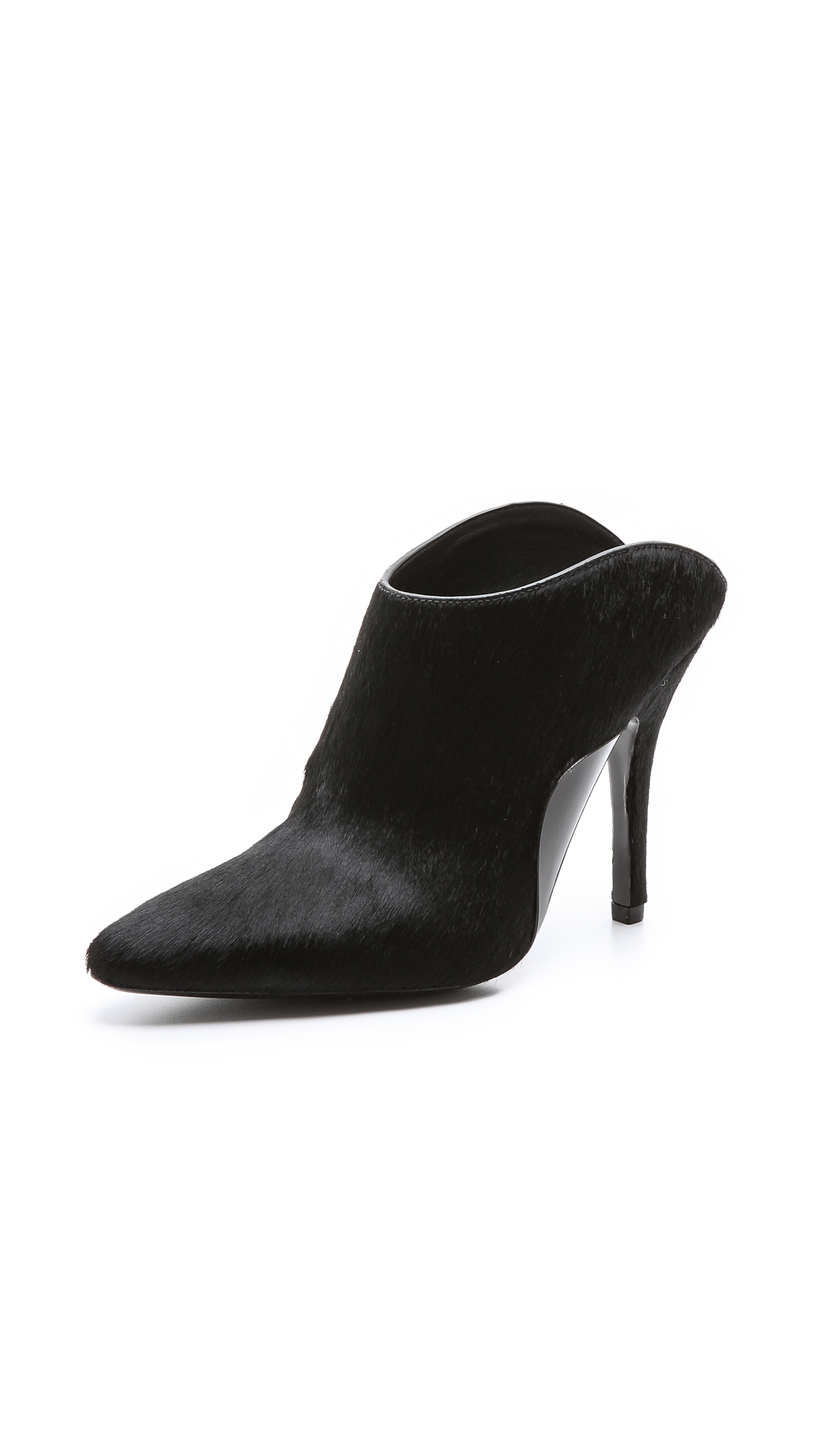 Lyst - Alexander Wang Miranda Haircalf Mules in Black