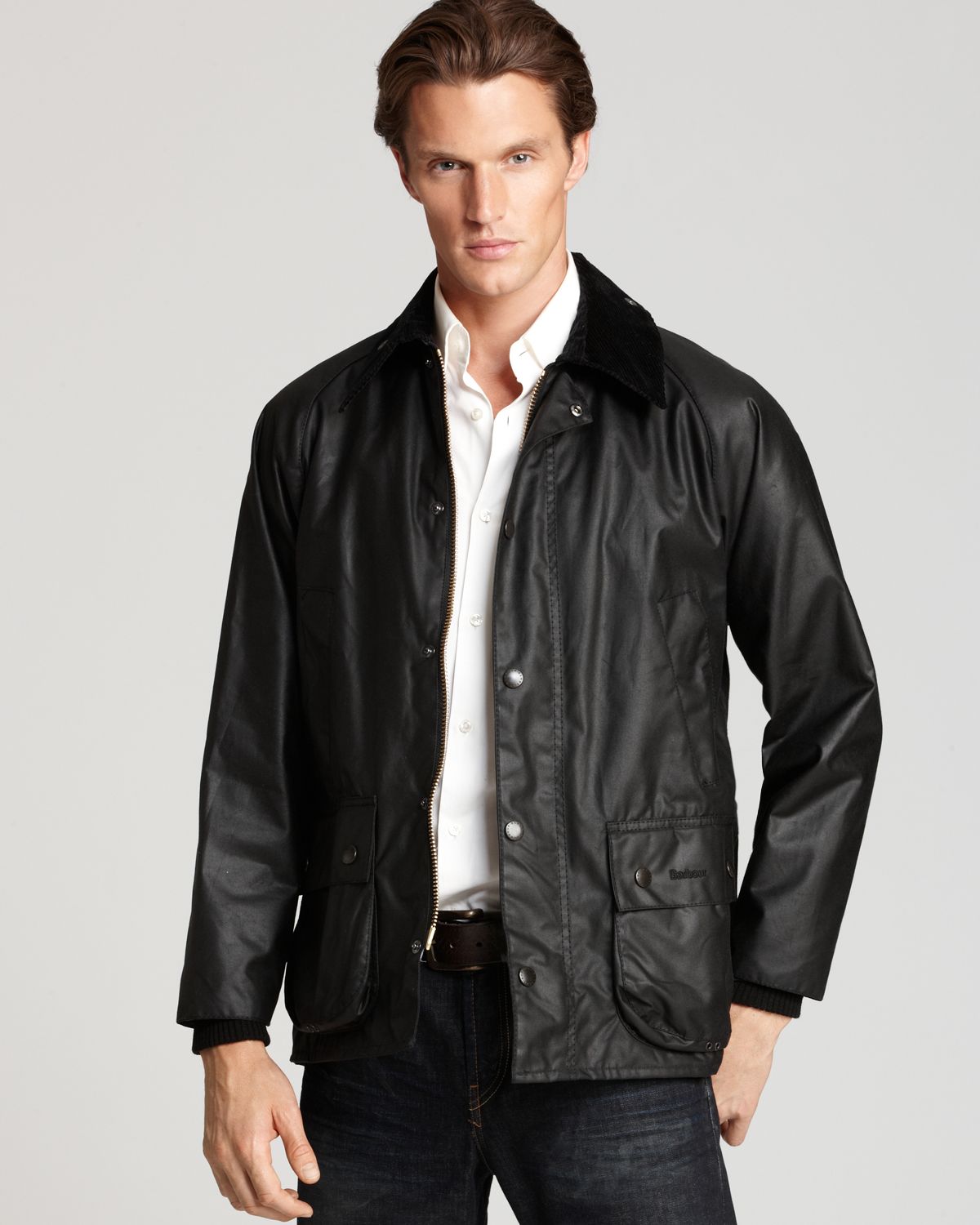 Barbour Classic Bedale Waxed Cotton Coat in Black for Men - Lyst