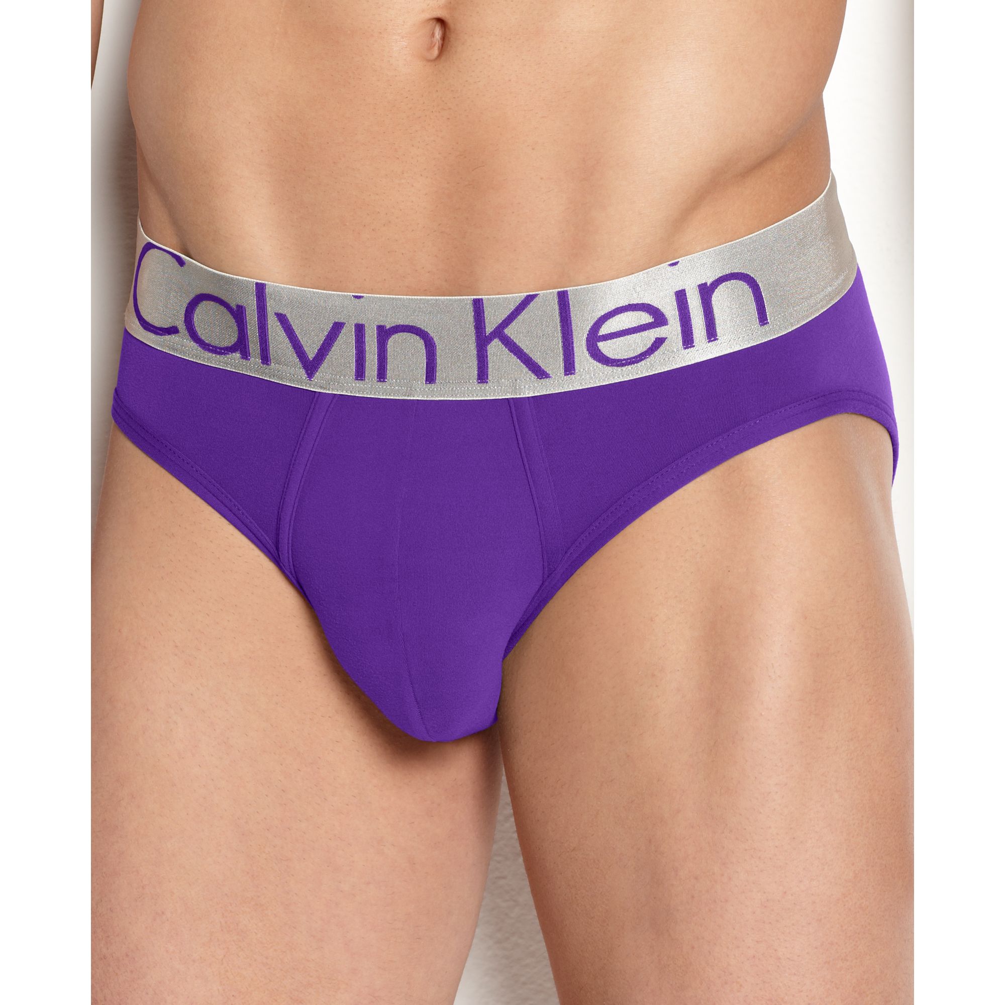 Calvin Klein Steel Microfiber Hip Brief in Purple for Men