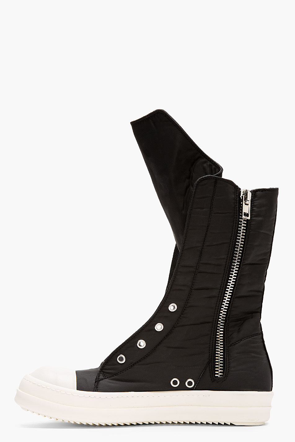 Rick Owens Drkshdw Black Coated Cotton Plush Very High-top Sneakers for ...