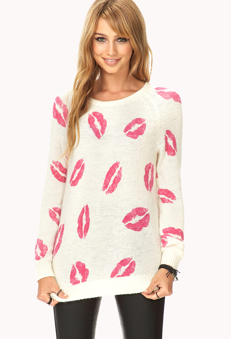 pink lips sweater