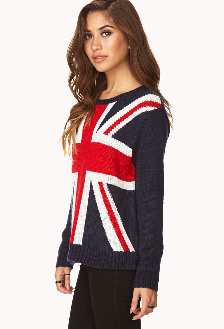 Forever 21 Fireside Union Jack Sweater 