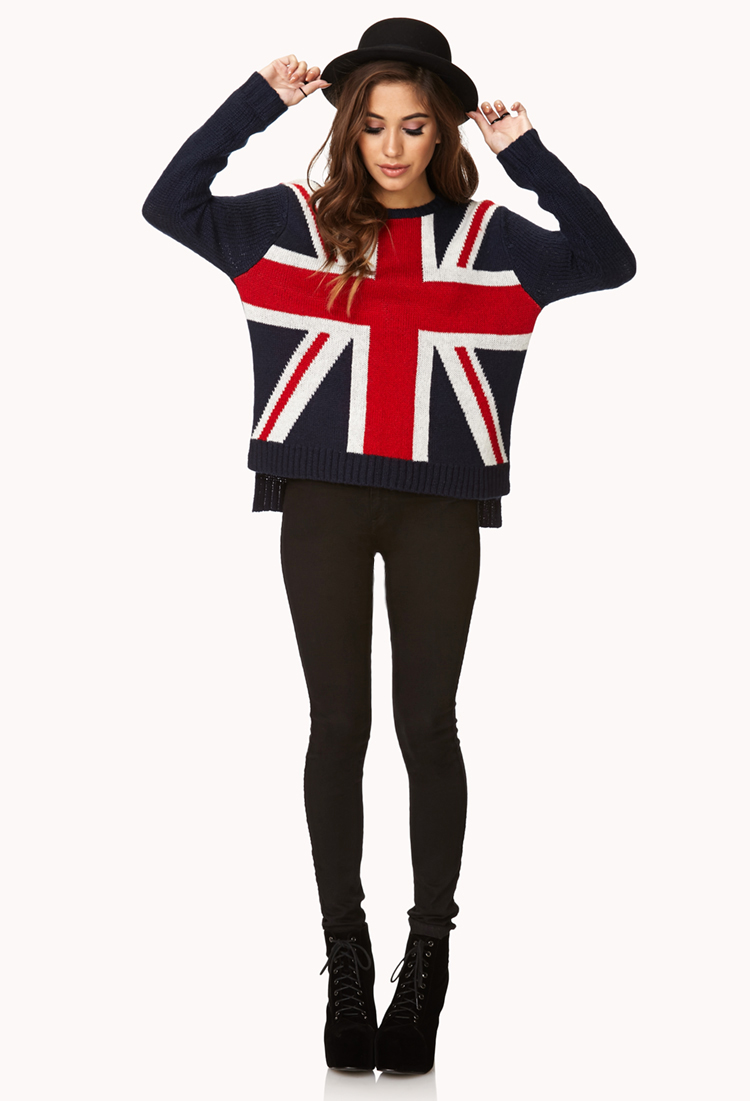 Forever 21 Fireside Union Jack Sweater 
