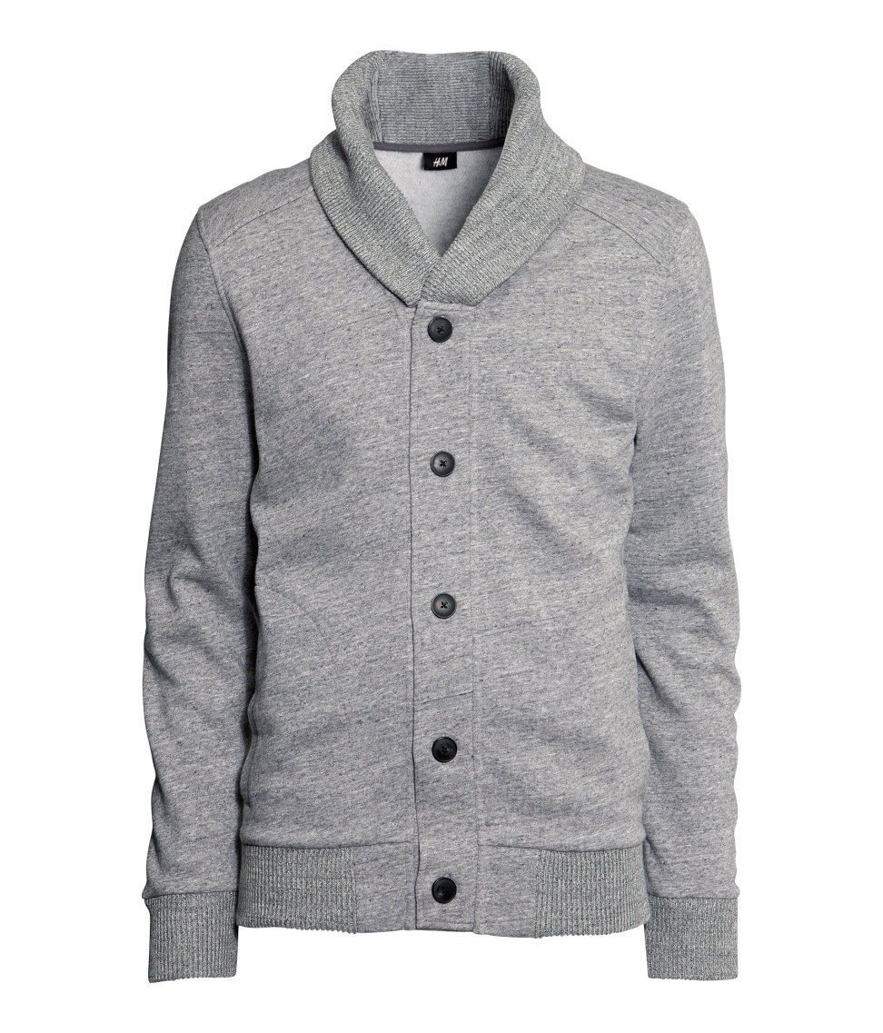 H&M Sweatshirt Cardigan in Grey (Gray) for Men - Lyst