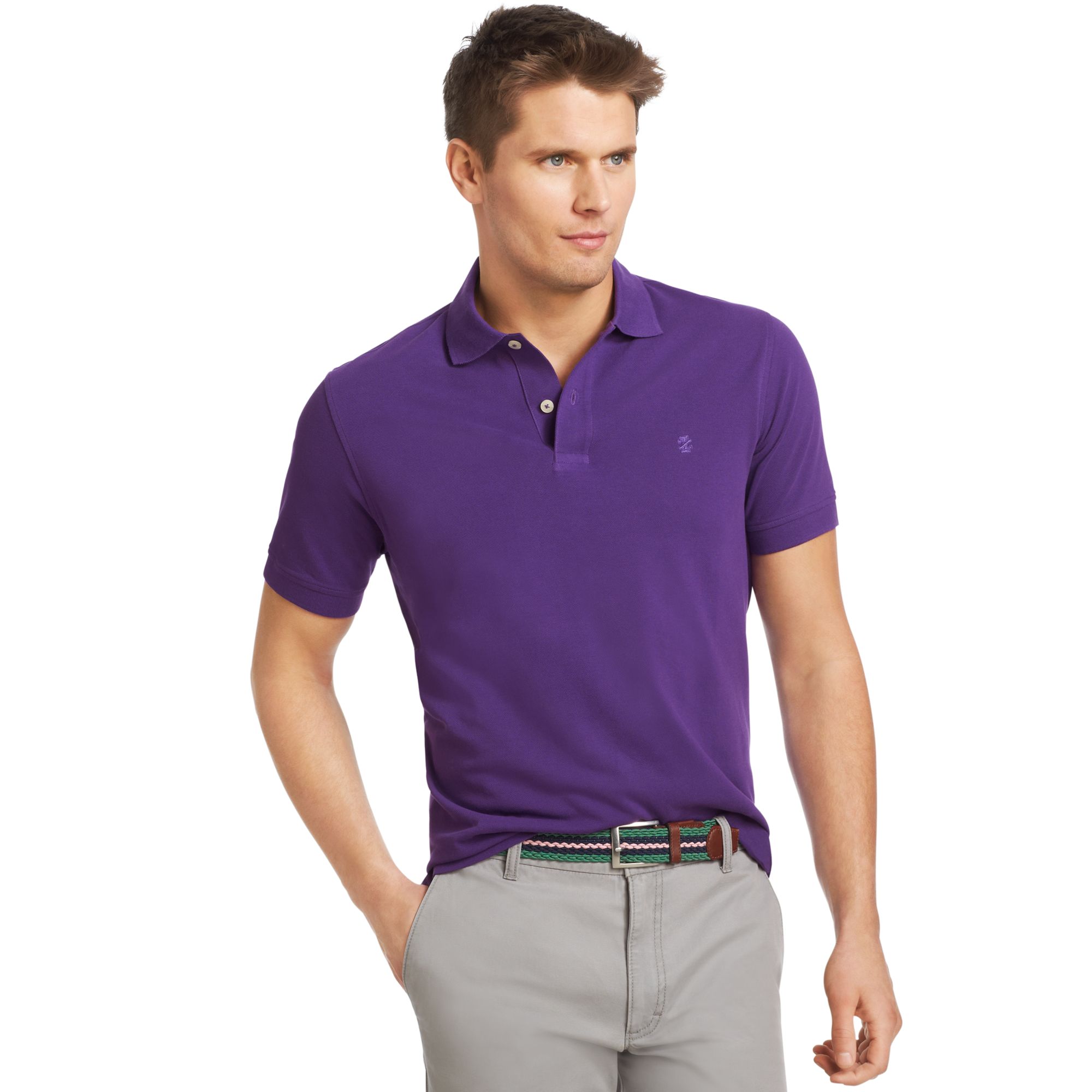 Lyst - Izod Shirt Premium Pique Polo Shirt in Purple for Men