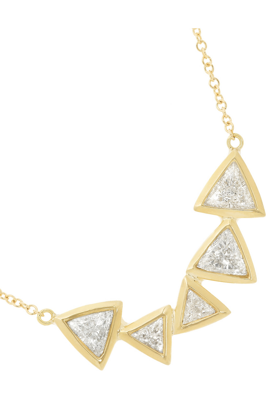 Jennifer Meyer 18karat Gold Diamond Triangle Necklace in