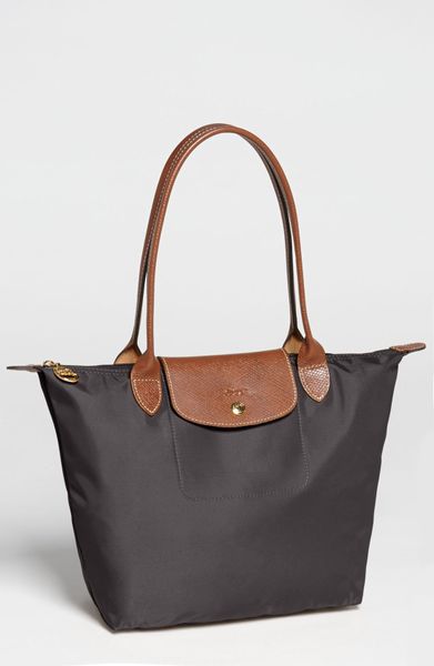 Longchamp 'Small Le Pliage' Shoulder Bag in Gray (Gunmetal) | Lyst