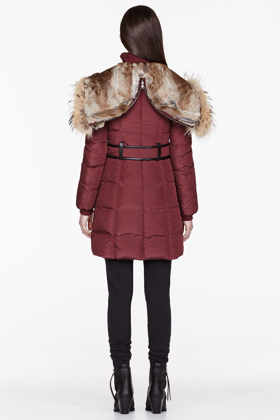 Mackage Burgundy Fur and Down Lavish Trish F3 Coat in Cherry (Red) - Lyst